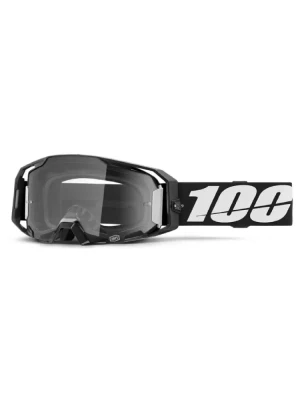 Gogle motocyklowe 100% ARmatic z przeźroczystą szybką czarno-białe