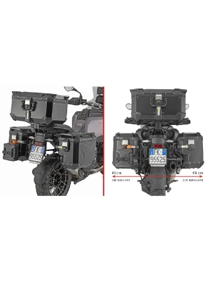 Stelaż asymetrycznych kufrów bocznych Trekker Outback Monokey Cam-Side GIVI PL One-Fit BMW R 1300 GS Adventure (25-)