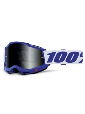 Gogle motocyklowe 100% Accuri 2 Sand z przyciemnianą szybką niebiesko-białe