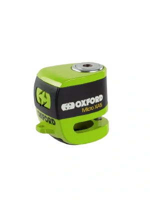 Blokada tarczy hamulcowej Disc Lock Oxford Micro XA5 z alarmem, czarno-zielona [pin: 5.5 mm]