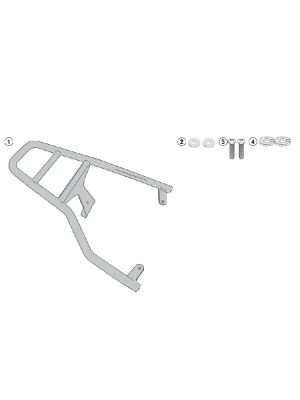 Stelaż pod kufer centralny Monolock Kappa Vespa Primavera 50-125-150 (14-)/ Sprint 50-125-150 (14-21) czarny
