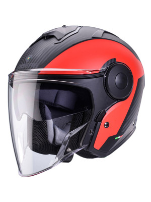 Kask otwarty Caberg Soho Milano czarno-czerwony matowy