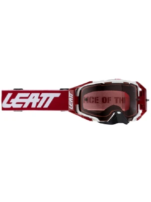 Gogle motocyklowe Leatt Velocity 6.5 Cryztal White Roze z czerwoną szybką czerwono-białe
