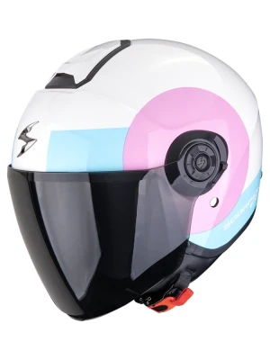 Kask otwarty Scorpion Exo-City II Sheer biało-różowo-niebieski