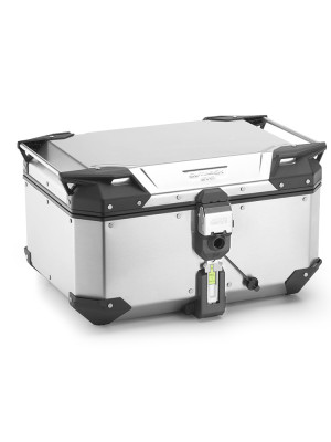 Kufer centralny GIVI Monokey Trekker Outback EVO SMART 58 aluminiowy, srebrny [z 2 wkładkami SLR; pojemność: 58l]