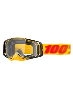Gogle motocyklowe 100% Armega z przezroczystą szybką, żółto-czerwone