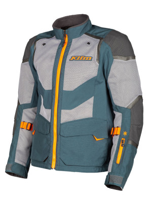 Kurtka motocyklowa tekstylna Klim Baja S4 niebiesko-pomarańczowa