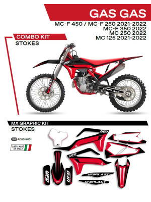 Komplet naklejek UFO Stokes do Gas-Gas MC 125 (21-), MC 250 (22-), MCF 250/350/450(21-) czarny