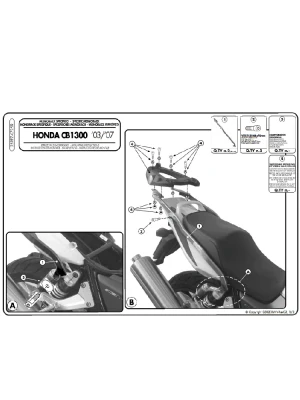 Stelaż pod kufer centralny Monokey, Monolock Kappa Honda CB 1300 (03-09)/ S (05-09) [bez płyty montażowej]