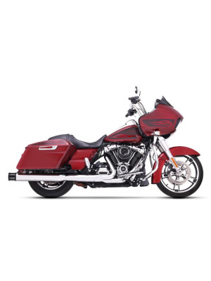 Tłumiki motocyklowe Rinehart Racing 4" do wybranych modeli Harleya Davidsona chromowane/czarne [95-16]