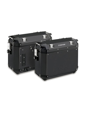 Komplet 2 kufrów bocznych aluminiowych Kappa K-Venture 37L Black [pojemność: 2 x 37 L]