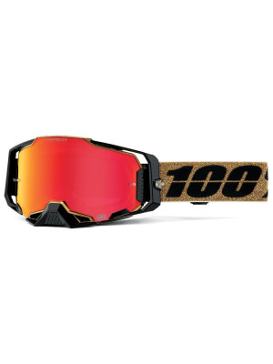 Gogle motocyklowe 100% Armega Hiper Glory z szybką lustrzaną brązowo-czarne