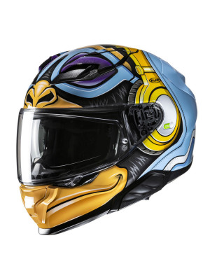 Kask integralny HJC F71 Monkey Dj niebiesko-pomarańczowy