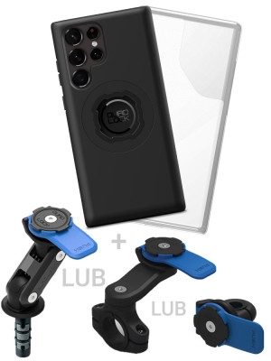 Zestaw na motocykl: etui MAG na telefon Samsung Galaxy S22 Ultra (magnetyczne) + wodoodporny pokrowiec MAG + mocowanie Quad Lock