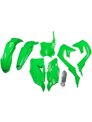 Komplet plastików UFO do Kawasaki KXF 250 (21-), KXF 450 (19-) zielony neon