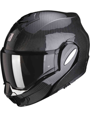 Kask szczękowy Scorpion Exo-Tech Evo Carbon Solid czarny połysk