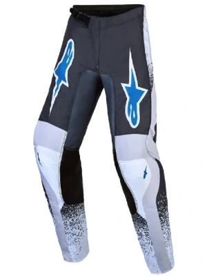 Spodnie cross dziecięce Alpinestars MX Fluid Drag czarno-szaro-niebieskie