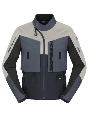Kurtka motocyklowa tekstylna Spidi Frontier Thermorain Tex szaro-niebieska