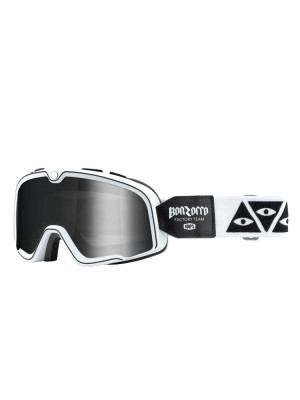Gogle motocyklowe 100% Barstow z szybką lustrzaną biało-czarne