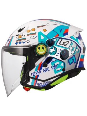 Kask dziecięcy otwarty LS2 OF622 Funny II Next Level biało-niebieski