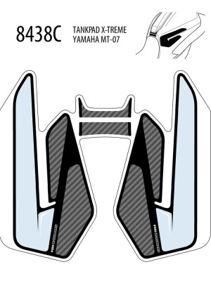 Tankpad PUIG Extreme do Yamaha MT-07 14-21 trzyczęściowy