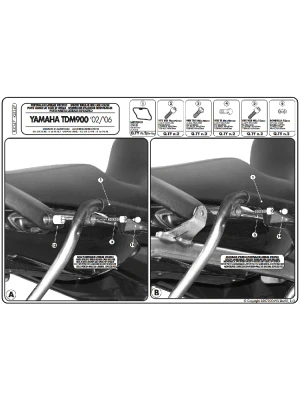 Stelaż kufrów bocznych Monokey Side Kappa Yamaha TDM 900 (02-14)