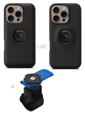 Zestaw: etui na telefon iPhone 16 Pro + uchwyt Quad Lock montowany za pomocą paska z szybkozłączką