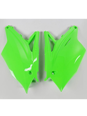 Osłony boczne tylne UFO do Kawasaki KXF 450 (16-18), KXF 250 (17-20) zielone-fluo