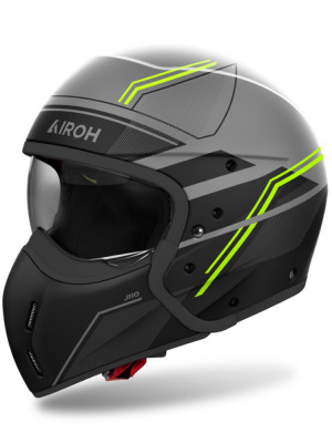 Kask modułowy Airoh J110 Slim czarno-szary-fluo matowy