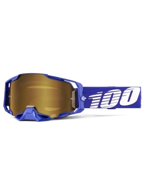 Gogle motocyklowe 100% Armega z szybką lustrzaną niebieskie