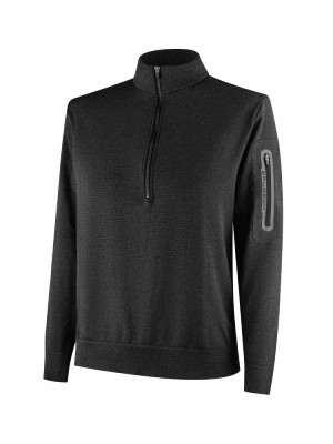 Bluza termoaktywna dresowa damska Brubeck Outdoor Merino z zamkiem 1/2 grafitowa