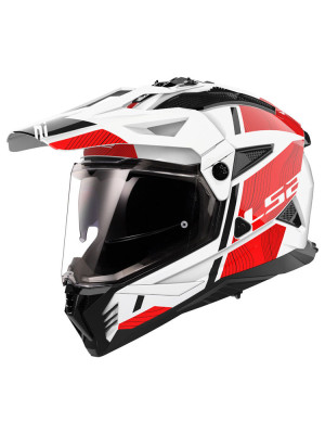Kask adventure LS2 MX702 Pioneer II Hill biało-czerwony