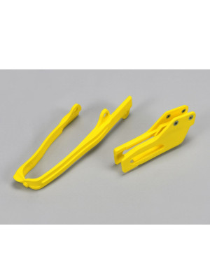 Komplet ślizg+prowadnica łańcucha UFO do Suzuki RMZ 450 (07), (10-17) żółty