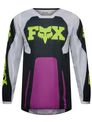 Bluza enduro dziecięca Fox 180 Raid czarno-szaro-fioletowa