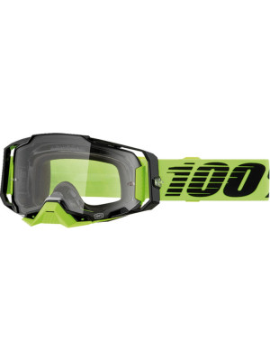Gogle motocyklowe 100% Armega Neon z przezroczystą szybką, żółto-czarne