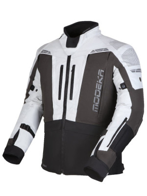 Kurtka motocyklowa tekstylna Modeka Hydron jasnoszaro-czarna