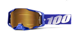 100% Armega Brille Blau Gold verspiegelt