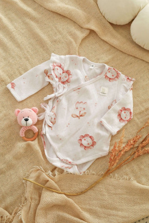 Ażurkowe body kopertowe little flower