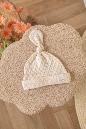 Czapeczka dzianinowa dla dzieci i niemowląt baby natural - romby