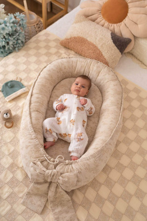 Kokon niemowlęcy premium baby natural – vintage (+ materac i prześcieradło)