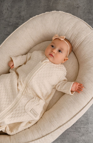 Dzianinowy śpiworek dla niemowląt baby natural - romby