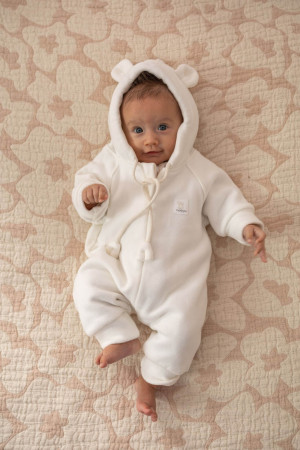 Kombinezon niemowlęcy bawełna organiczna (Organic Cotton Fleece) Śmietankowy