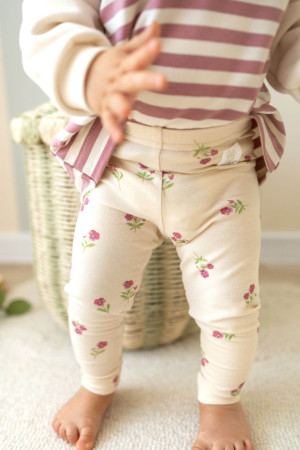 Legginsy dziecięce bawełniane bratki
