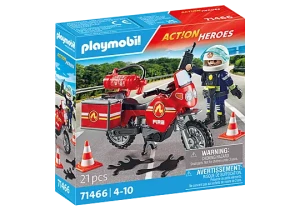 Playmobil Action Heroes 71466 Motocykl straży pożarnej na miejscu wypadku