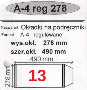 Okładka regulowana 278x490