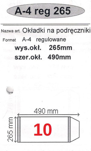 Okładka regulowana 265x490