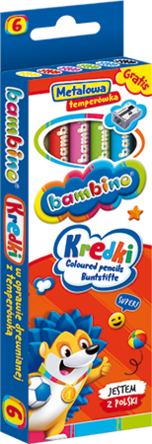 Kredki Bambino JUMBO 6kol+zastr.