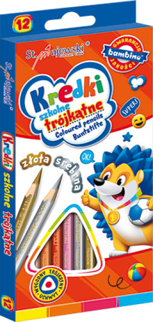 Kredki trójkątne 12 kolorów BAMBINO