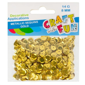 Cekiny metaliczne guziki 8mm złoto - CRAFT WITH FUN