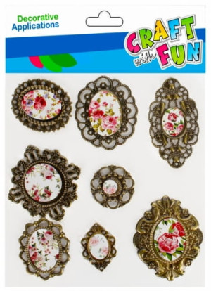 Ozdoba dekoracyjna metalowe Ramki 8szt. - CRAFT WITH FUN